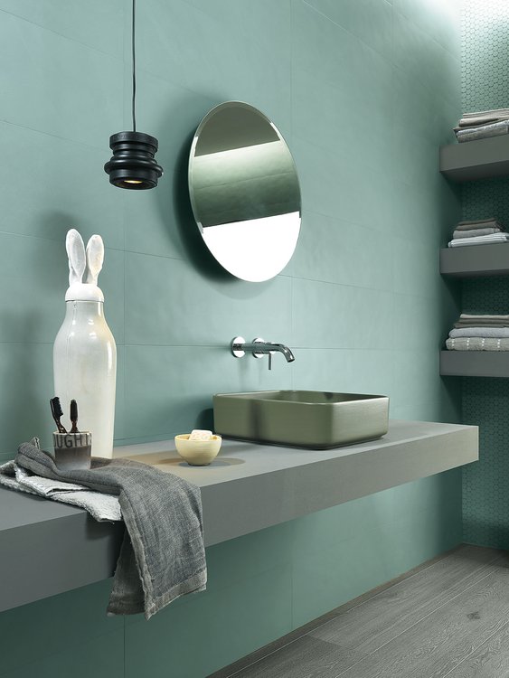 Immagine ambiente , realizzato con piastrelle della collezione: COLOR LINE - Verde