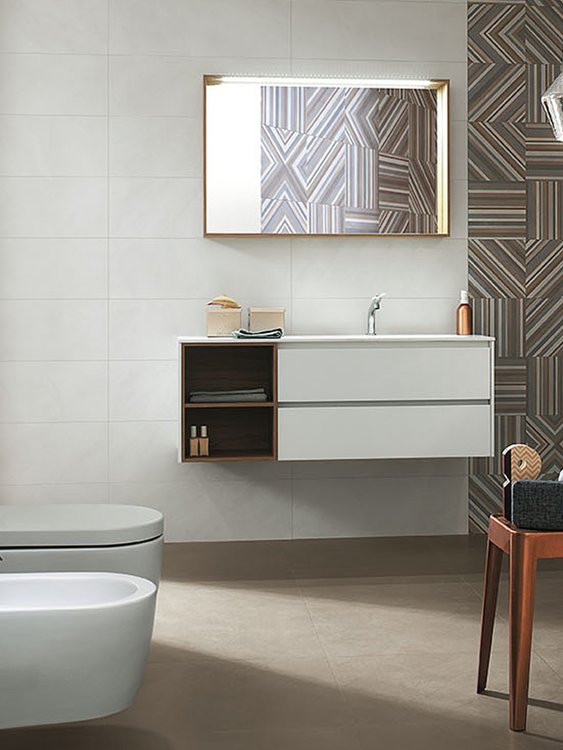 Immagine ambiente , realizzato con piastrelle della collezione: COLOR LINE - Bianco, Blu, Marrone