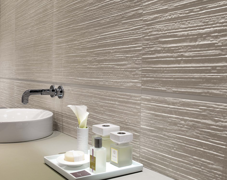 Room view , created with tiles from the collection: MAKU – Grey