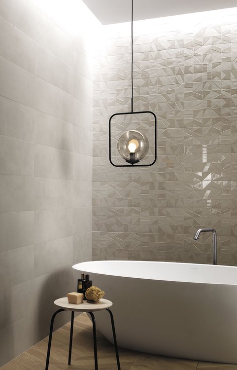 Immagine ambiente , realizzato con piastrelle della collezione: MAT&MORE - Grigio, Bianco, Beige