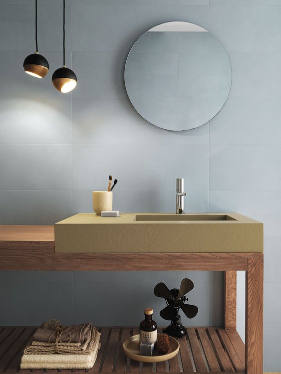 Imagen de ambiente , realizada con baldosas de la colección: MAT&MORE – Azzurro