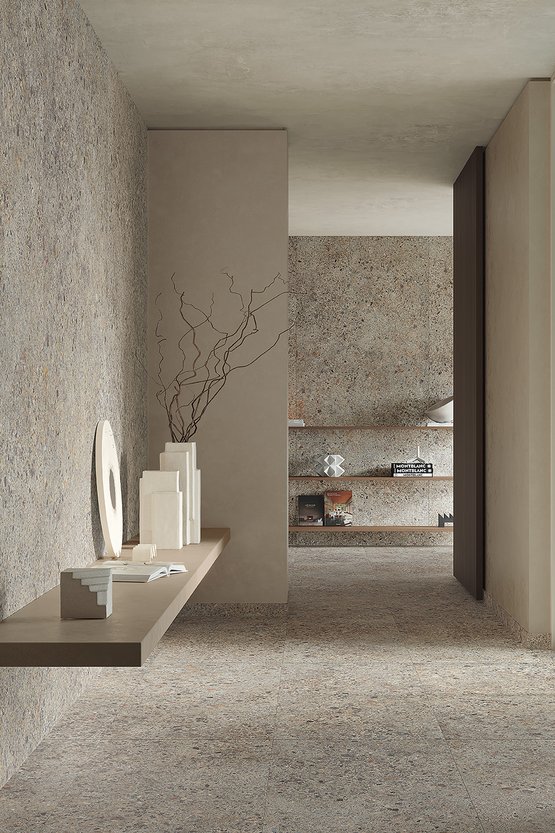 Image d'ambiance Maison, réalisée avec des carreaux de la collection : MATERIA ECLETTICA – Gris MATERIA ECLETTICA