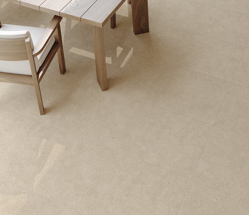 Room view , created with tiles from the collection: MATERIA – Beige