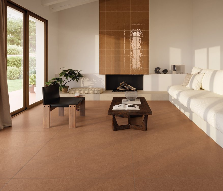 Raumabbildung Hous, gestaltet mit Fliesen aus der Kollektion: MATERIA PURA porcelain tiles – ANDERE
