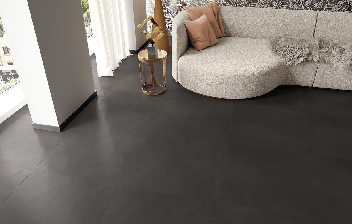 Raumabbildung , gestaltet mit Fliesen aus der Kollektion: MILANO MOOD – WEISS, SCHWARZ