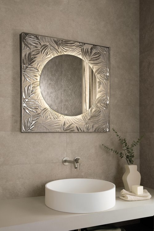 Room view Bathroom, created with tiles from the collection: NOBU – Grey