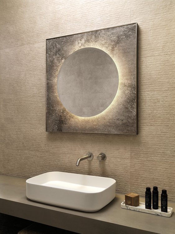 Room view Bathroom, created with tiles from the collection: NOBU – Beige