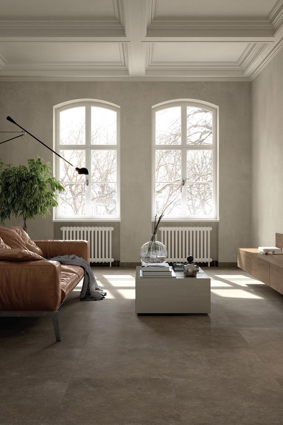Image d'ambiance Maison, réalisée avec des carreaux de la collection : NOBU – Marron NOBU