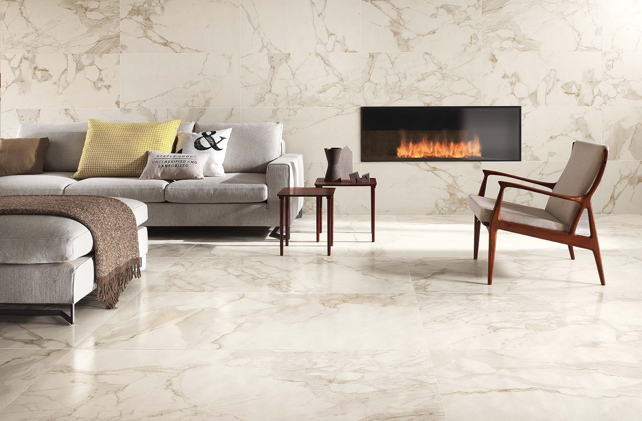 Marble-effect tiles