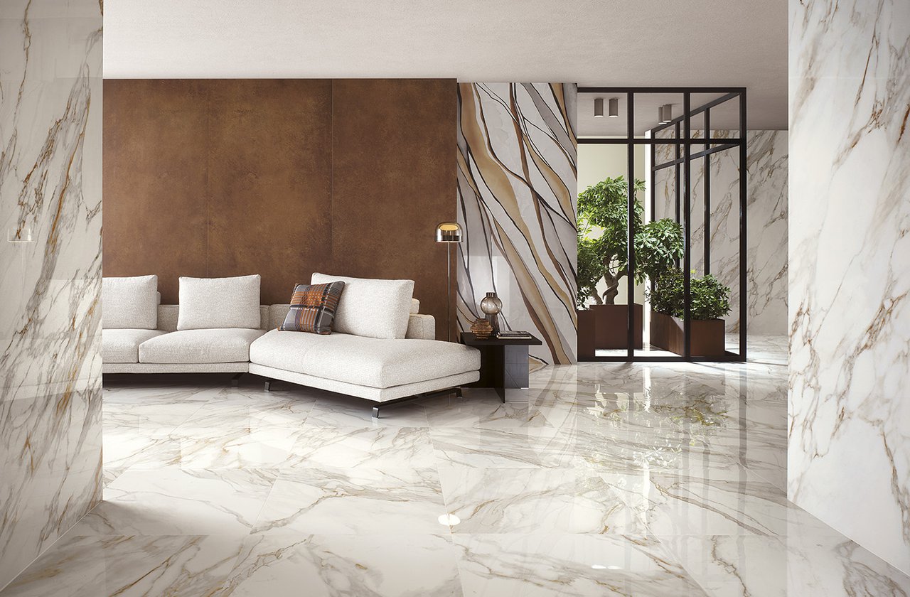 Marble-effect tiles