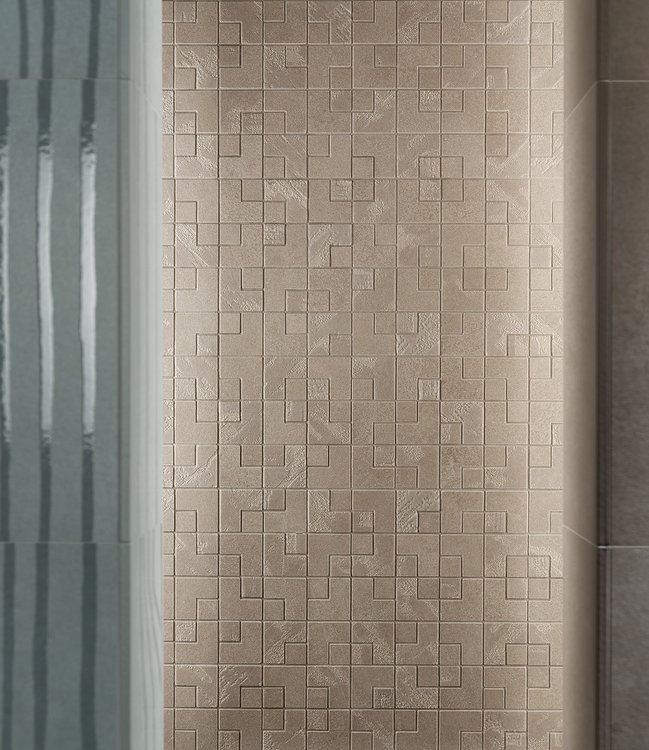 Raumabbildung , gestaltet mit Fliesen aus der Kollektion: SUMMER – BROWN