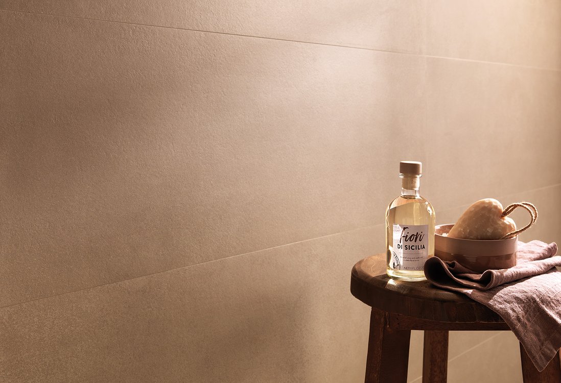 Imagen de ambiente , realizada con baldosas de la colección: SUMMER – BEIGE