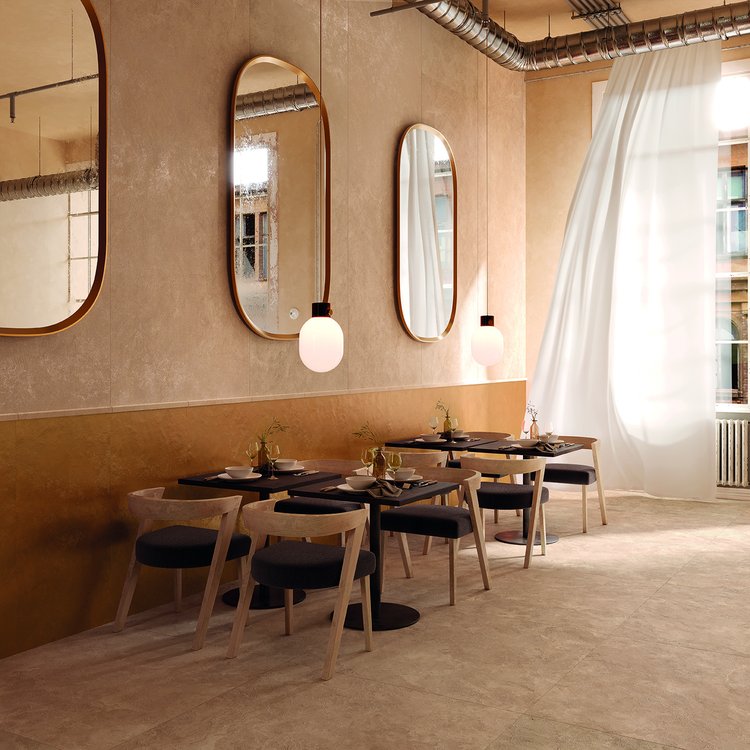 Room view Contract, created with tiles from the collection: VENTO DEL SUD – Beige, Other