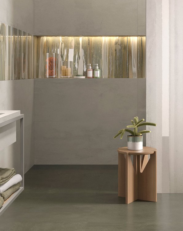 Immagine ambiente , realizzato con piastrelle della collezione: YLICO - Bianco, Grigio, Verde