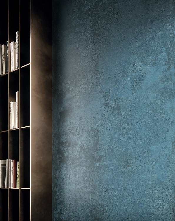 Image d'ambiance , réalisée avec des carreaux de la collection : YLICO – Bleu