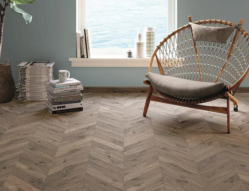 Room view , created with tiles from the collection: ROOTS – Grey