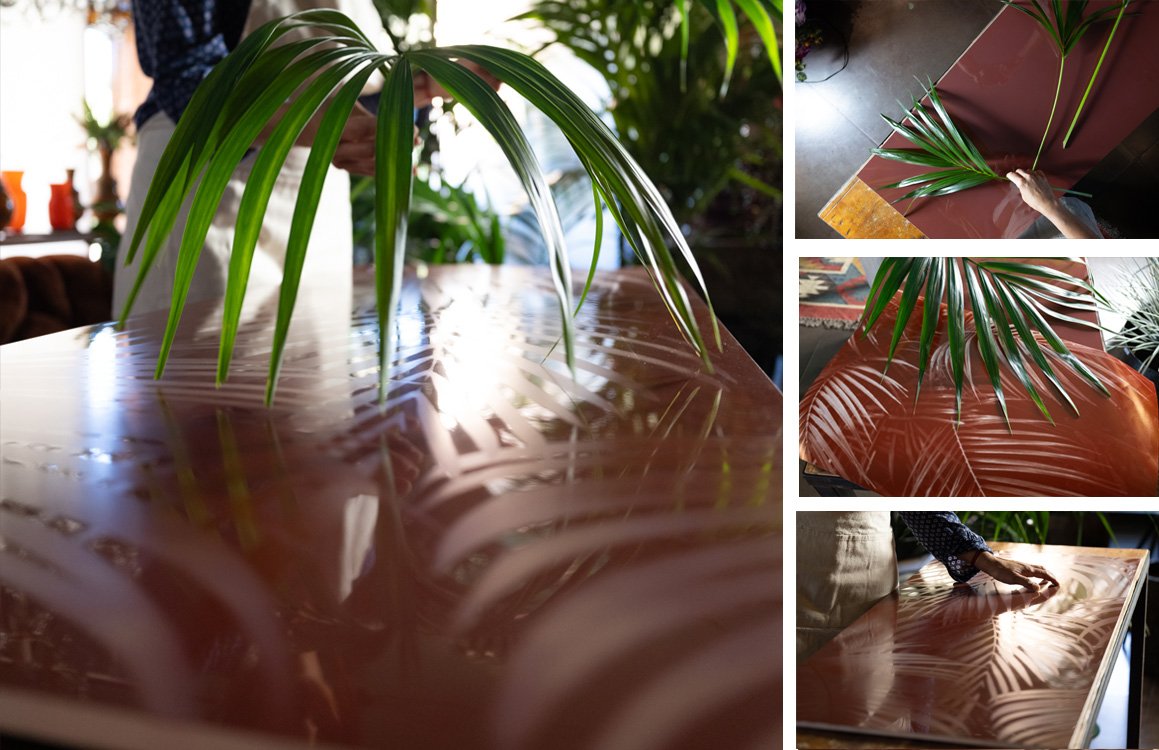 Room view , created with tiles from the collection: MATERIA BRILLANTE – Red-Pink