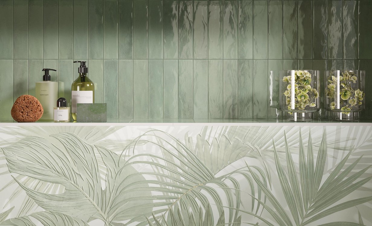 Интерьер , оформленный плиткой из коллекции: FAP MURALS – зеленый