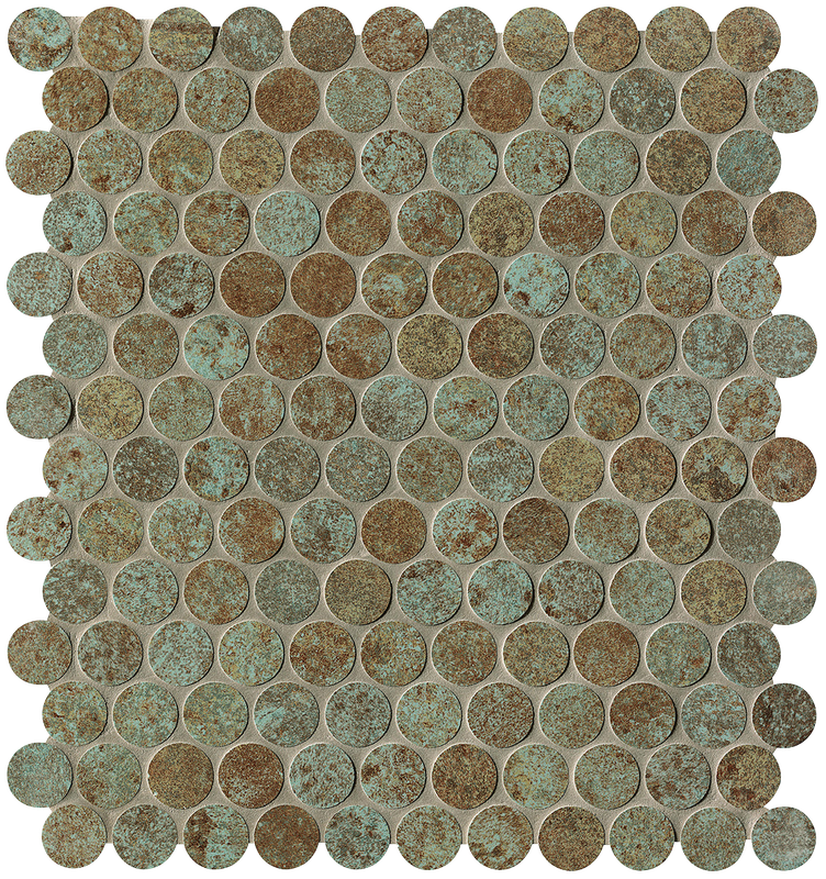 Rust Tile Transparent SHEER DECO RUST ROUND MOSAICO | FAP